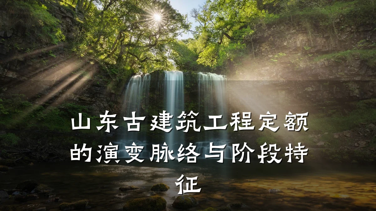 山东古建筑工程定额的演变脉络与阶段特征