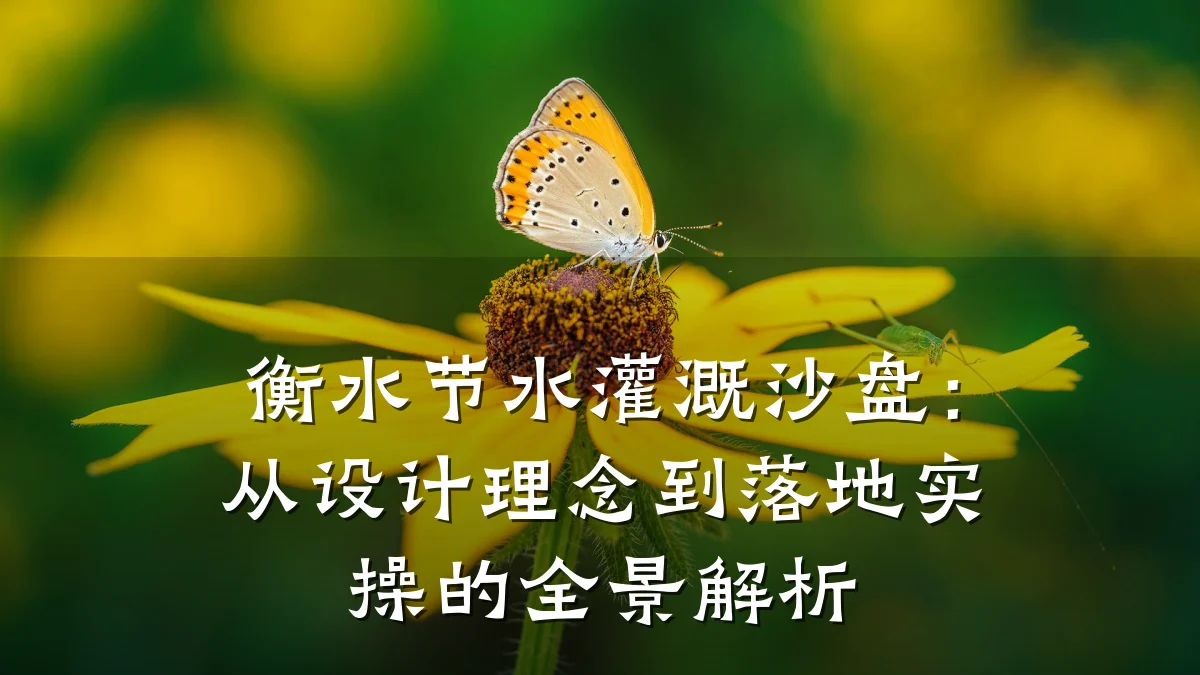 衡水节水灌溉沙盘:从设计理念到落地实操的全景解析