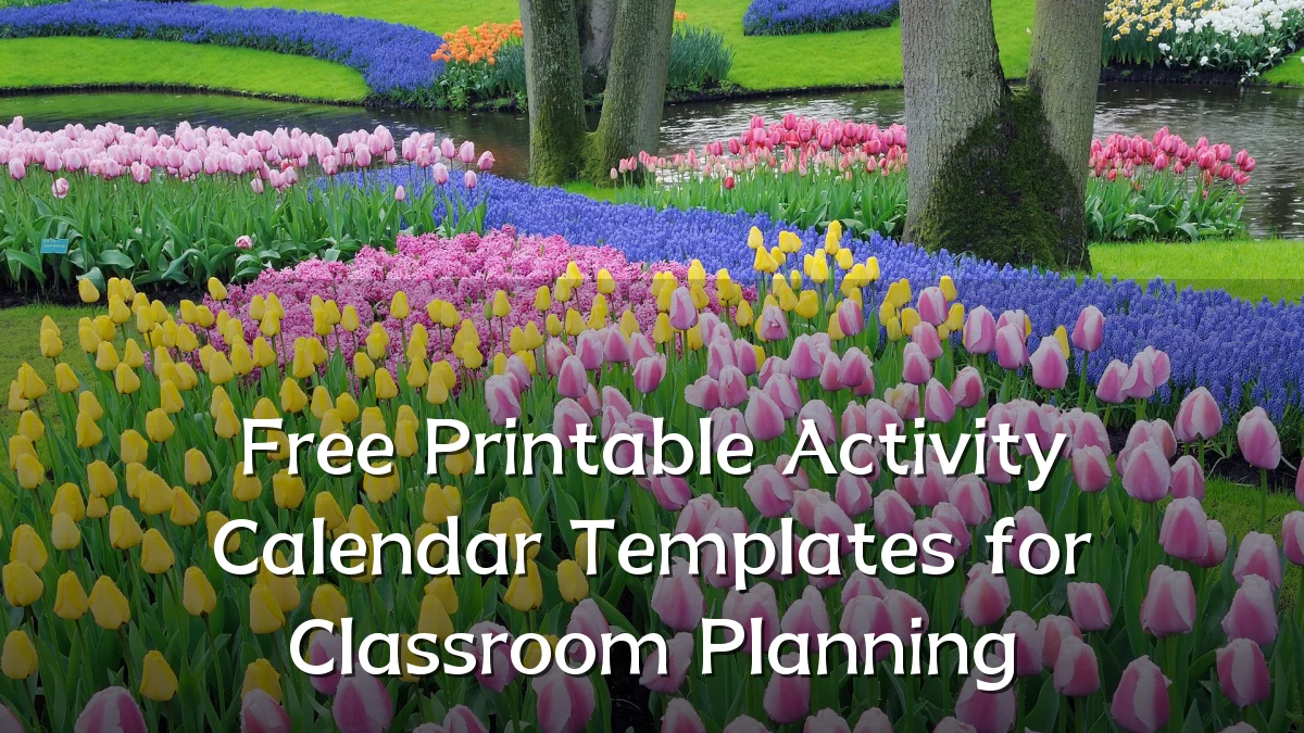 Free Printable Activity Calendar Templates for Classroom Planning