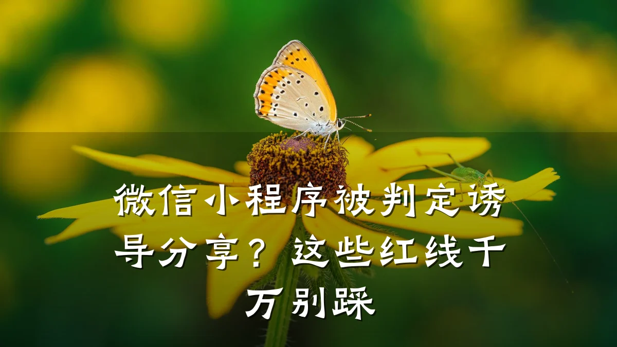 微信小程序被判定诱导分享?这些红线千万别踩